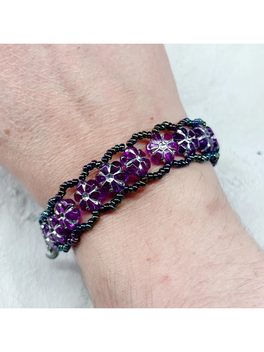 5077mc. Purple Plastic Handmade Bracelet